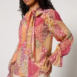T-Shirts And Tops|Shirts And Blouses|RIXO Jovie Printed Georgette Blouse - UK 10
