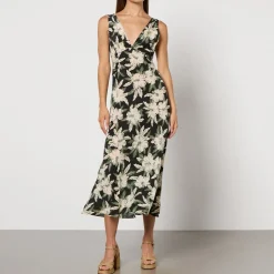Dresses|Dresses|ROTATE Birger Christensen RIXO Lauriane Floral-Print Silk Midi Dress - UK 6