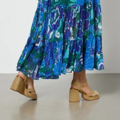 Dresses|Dresses|RIXO Lori Floral-Print Shirred Chiffon Midi Dress - UK 6