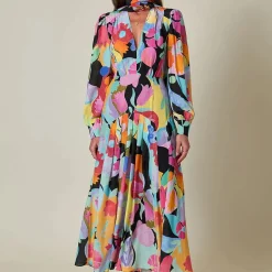 Dresses|Dresses|RIXO Marigold Floral-Print Crepe de Chine Dress - UK 6