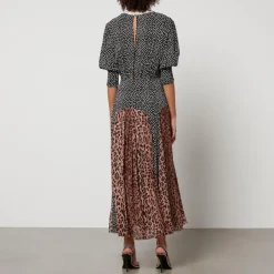 Dresses|Dresses|Birkenstock Rixo Meg Leopard-Print and Polka-Dot Chiffon Maxi Dress - S/UK 10