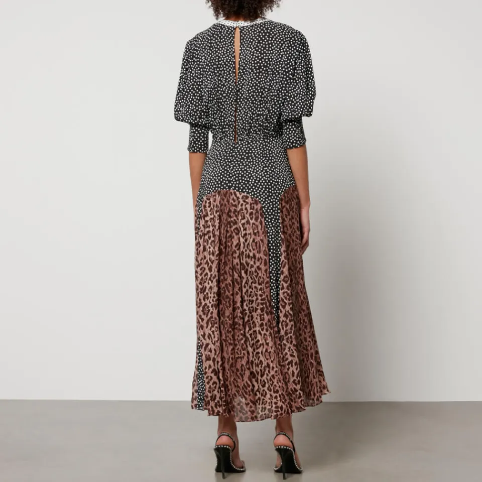Dresses|Dresses|Birkenstock Rixo Meg Leopard-Print and Polka-Dot Chiffon Maxi Dress - S/UK 10