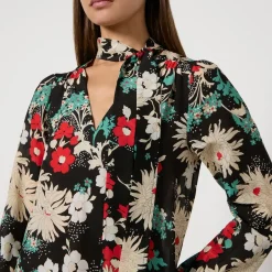 T-Shirts And Tops|Shirts And Blouses|RIXO Moss Floral-Print Silk-Chiffon Blouse - UK 8