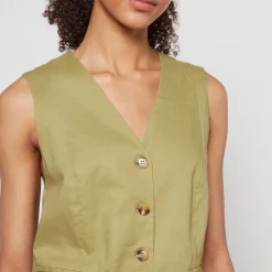 Jackets|Coats|RIXO Norah Linen-Blend Waistcoat - UK 14