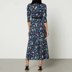 Dresses|Dresses|RIXO Petra Keyhole Satin Crepe Midi Dress - UK 6