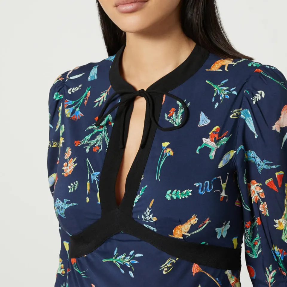 Dresses|Dresses|RIXO Petra Keyhole Satin Crepe Midi Dress - UK 6