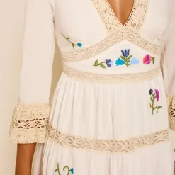 Dresses|Dresses|RIXO Regine Ombré Floral-Embroidered Cotton Dress - UK 8