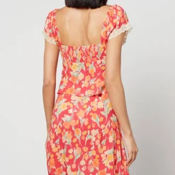 T-Shirts And Tops|Shirts And Blouses|Dr. Martens Rixo Rosella Floral-Print Satin Top - UK 18