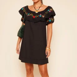 Dresses|Dresses|RIXO Saige Floral-Embroidered Cotton-Poplin Mini Dress - UK 8