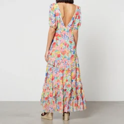Dresses|Dresses|ROTATE Birger Christensen Rixo Shireen Floral-Print Silk-Chiffon Midi Dress - UK 6