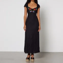 Dresses|Dresses|RIXO Tahlee Linen-Blend Midi Dress - UK 6