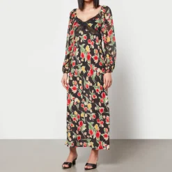Dresses|Dresses|ROTATE Birger Christensen Rixo Thaleena Floral-Print Woven Midi Dress - UK 6