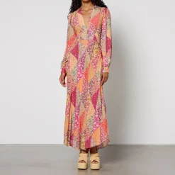 Dresses|Dresses|RIXO Trula Floral-Print Crepe Midi Dress - UK 6