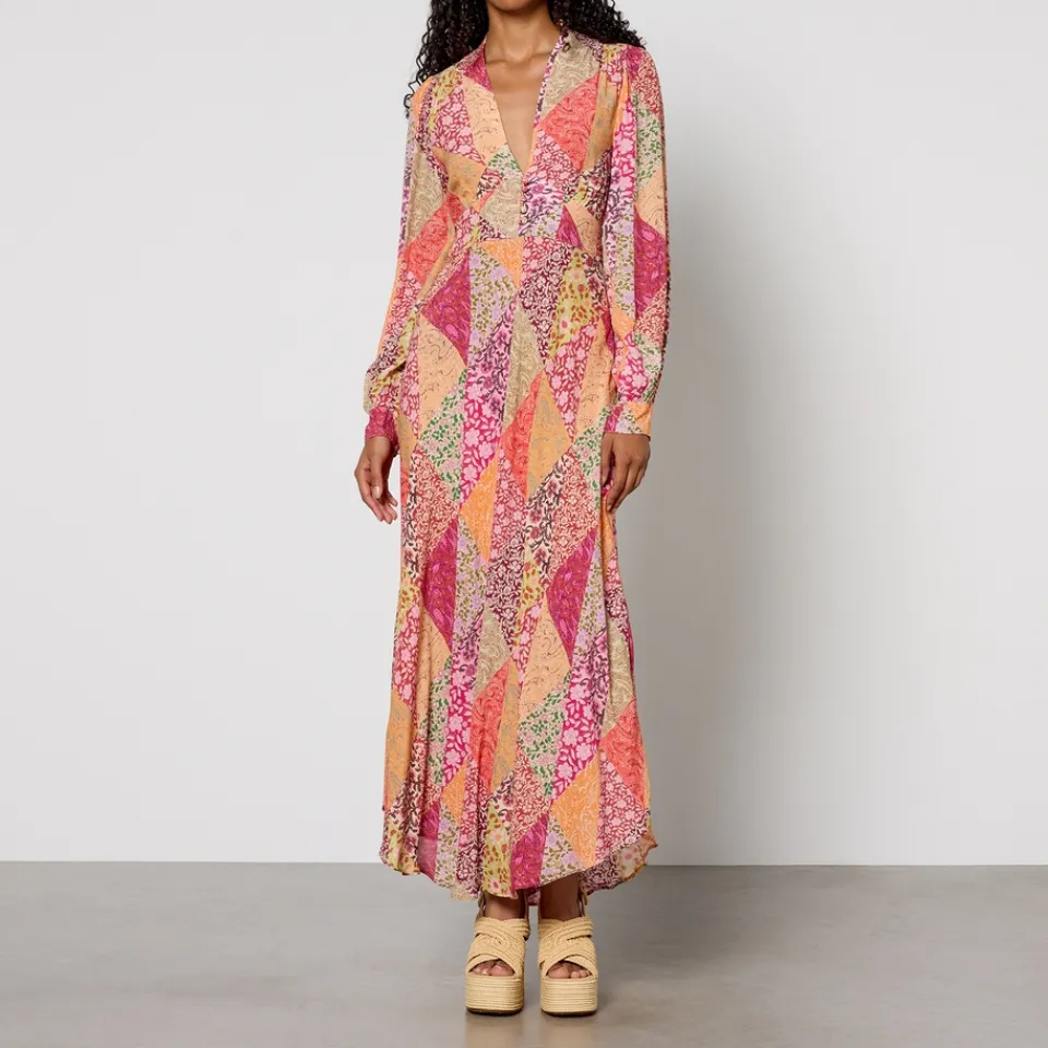 Dresses|Dresses|RIXO Trula Floral-Print Crepe Midi Dress - UK 6