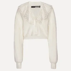 Knitwear|ROTATE Birger Christensen Lace Collar Knit Cardigan - DK 36/UK 8