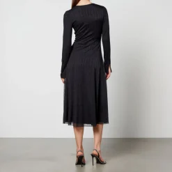Dresses|Dresses|Autry Rotate Birger Christensen Chiffon and Jersey Midi Dress - DK 34/UK 6