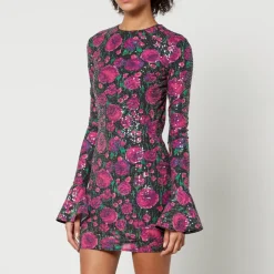 Dresses|Dresses|Dr. Martens Rotate Birger Christensen Open-Back Sequinned Satin Dress - DK 34/UK 8