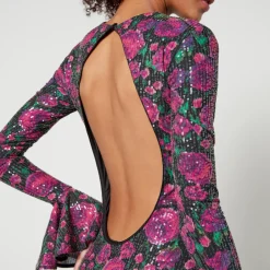 Dresses|Dresses|Dr. Martens Rotate Birger Christensen Open-Back Sequinned Satin Dress - DK 34/UK 8