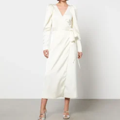Dresses|Dresses|Dr. Martens ROTATE Birger Christensen Satin Wrap Midi Dress - DK 34/UK 6