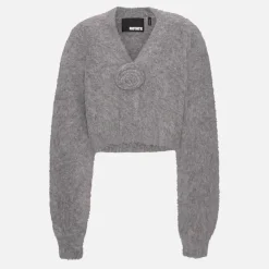 Knitwear|Dr. Martens Rotate Birger Christensen Brushed-Knit Cropped Cardigan - DK 38/UK 10