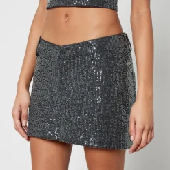 Skirts|Skirts|Autry Rotate Birger Christensen Sequinned Denim Mini Skirt - DK 32/UK 6