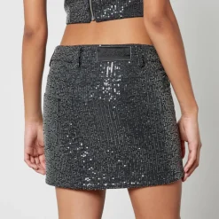 Skirts|Skirts|Autry Rotate Birger Christensen Sequinned Denim Mini Skirt - DK 32/UK 6