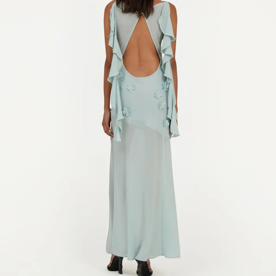 Dresses|Dresses|ROTATE Birger Christensen Waterfall Chiffon Maxi Dress - UK 8