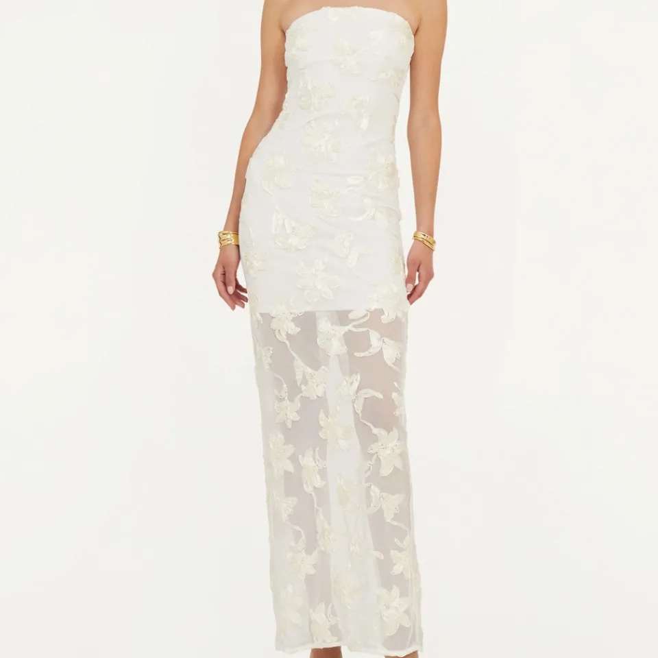 Dresses|Dresses|ROTATE Birger Christensen Floral-Jacquard Mesh Dress - DK 38/UK 10