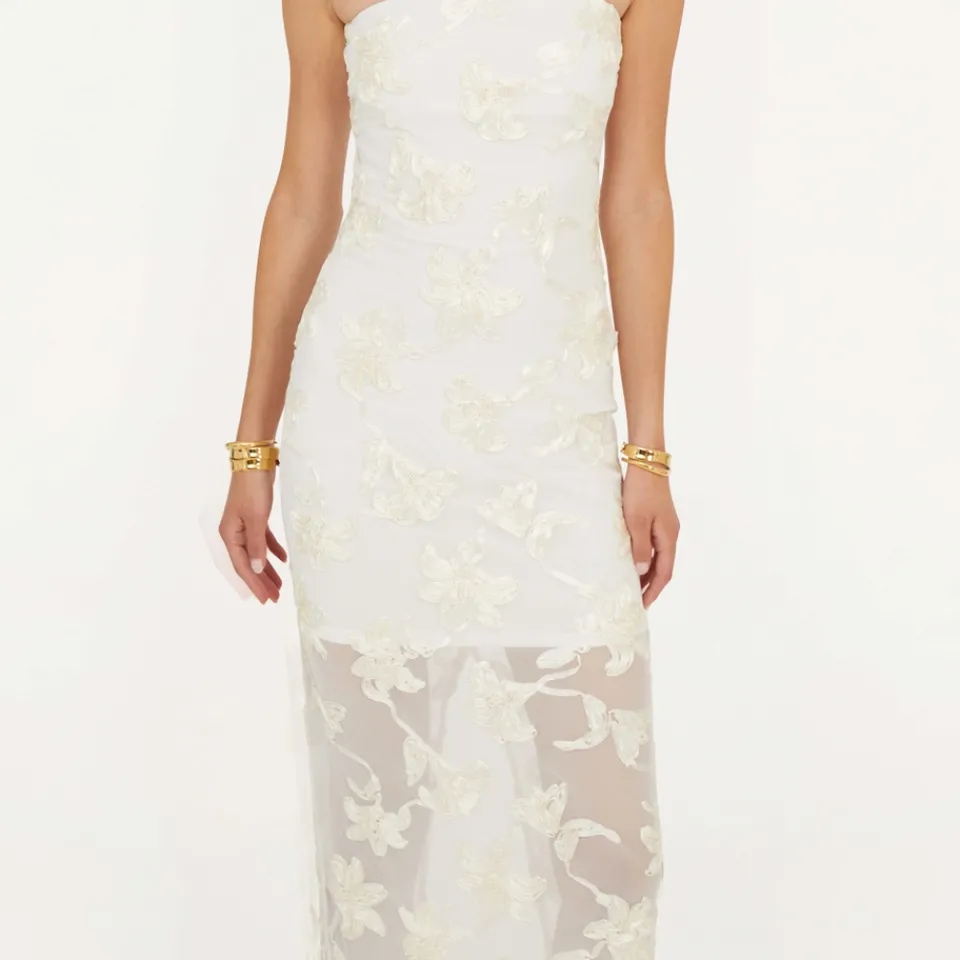 Dresses|Dresses|ROTATE Birger Christensen Floral-Jacquard Mesh Dress - DK 38/UK 10