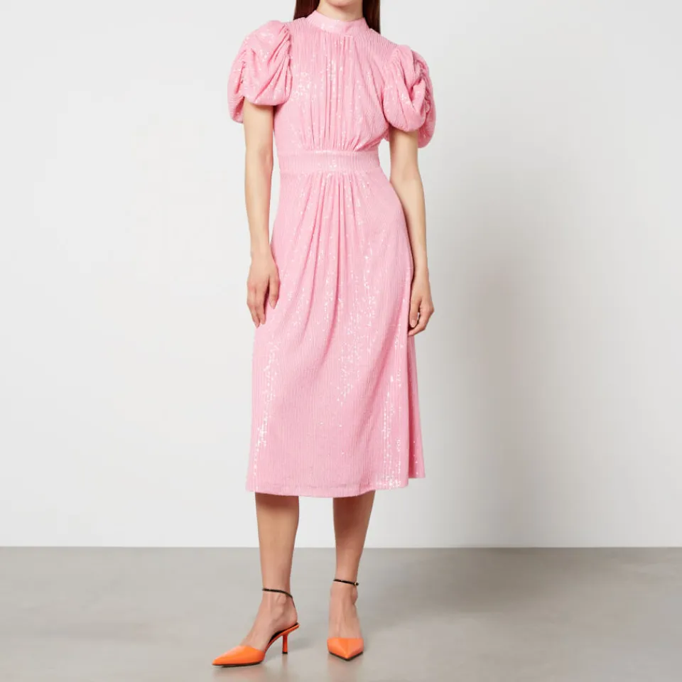 Dresses|Dresses|ROTATE Birger Christensen Sequinned Mesh Midi Dress - DK 32/UK 4