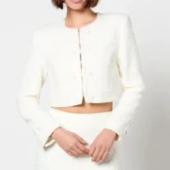 Jackets|Coats|ROTATE Birger Christensen Sequinned Bouclé Cropped Jacket - DK 36/UK 8
