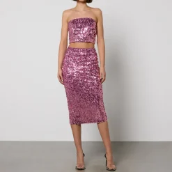 Skirts|Skirts|Tory Burch Rotate Birger Christensen Sequinned Mesh Skirt - DK 36/UK 8