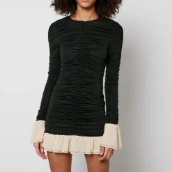 Dresses|Dresses|Ganni Rotate Birger Christensen Ruched Stretch-Chiffon Mini Dress - DK 34/UK 6