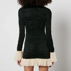 Dresses|Dresses|Ganni Rotate Birger Christensen Ruched Stretch-Chiffon Mini Dress - DK 34/UK 6