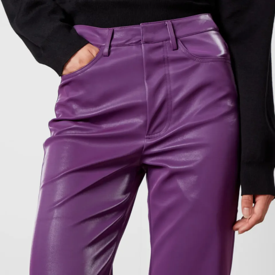 Trousers|Stine Goya Rotate Birger Christensen Faux Leather Straight-Leg Trousers - DK 32/UK 4