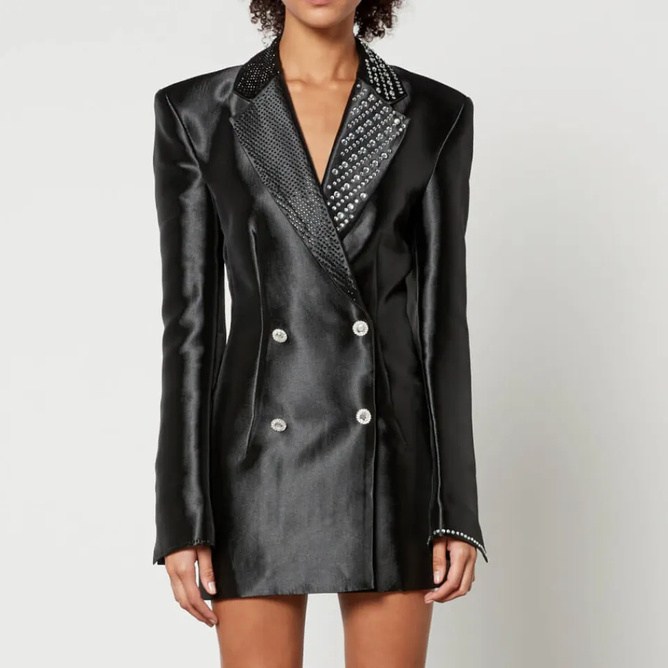 Dresses|Dresses|Dr. Martens Rotate Birger Christensen Embellished Satin-Twill Blazer Dress - DK 36/UK 10