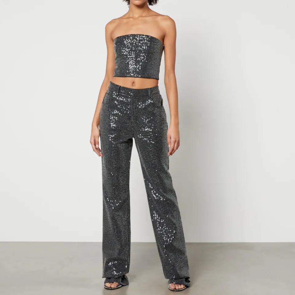 Jeans|Dr. Martens Rotate Birger Christensen Sequinned Denim Straight-Leg Jeans - W25