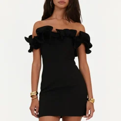 Dresses|Dresses|Coach ROTATE Birger Christensen Ruffle Crepe Mini Dress - UK 14