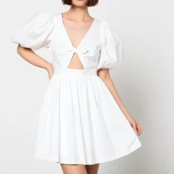 Dresses|Dresses|Toit Volant Rotate Birger Christensen Cotton-Blend Poplin Mini Dress - DK 34/UK 6
