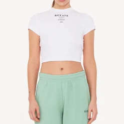 Sportswear|Loungewear|Rotate Sunday Cropped Cotton-Blend Jersey T-Shirt - XL