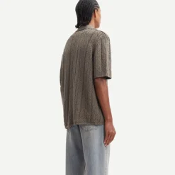 Loungewear|Shirts|KENZO Samsøe Samsøe Bear Cotton-Pointelle Short Sleeved Shirt - S