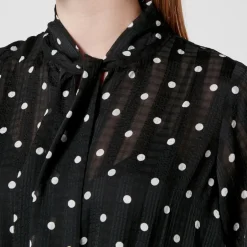 Dresses|Dresses|Samsøe Samsøe Dorothea Polka-Dot Print Chiffon Dress - XS
