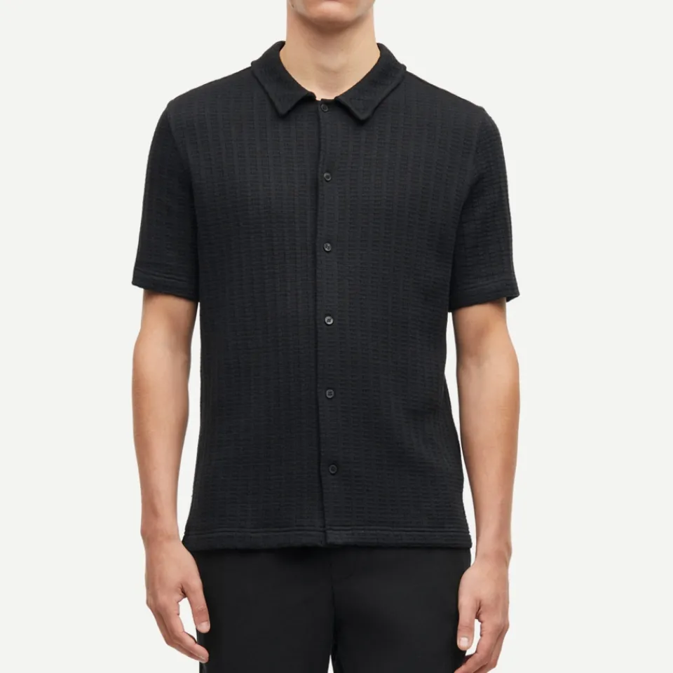 Shirts|Shirts|Samsøe Samsøe Sakvistbro Cotton-Blend Waffle Shirt - S