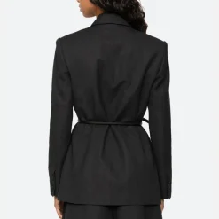 Jackets|Coats|Samsøe Samsøe Sea New York Lara Belted Cotton-Blend Jacket - M