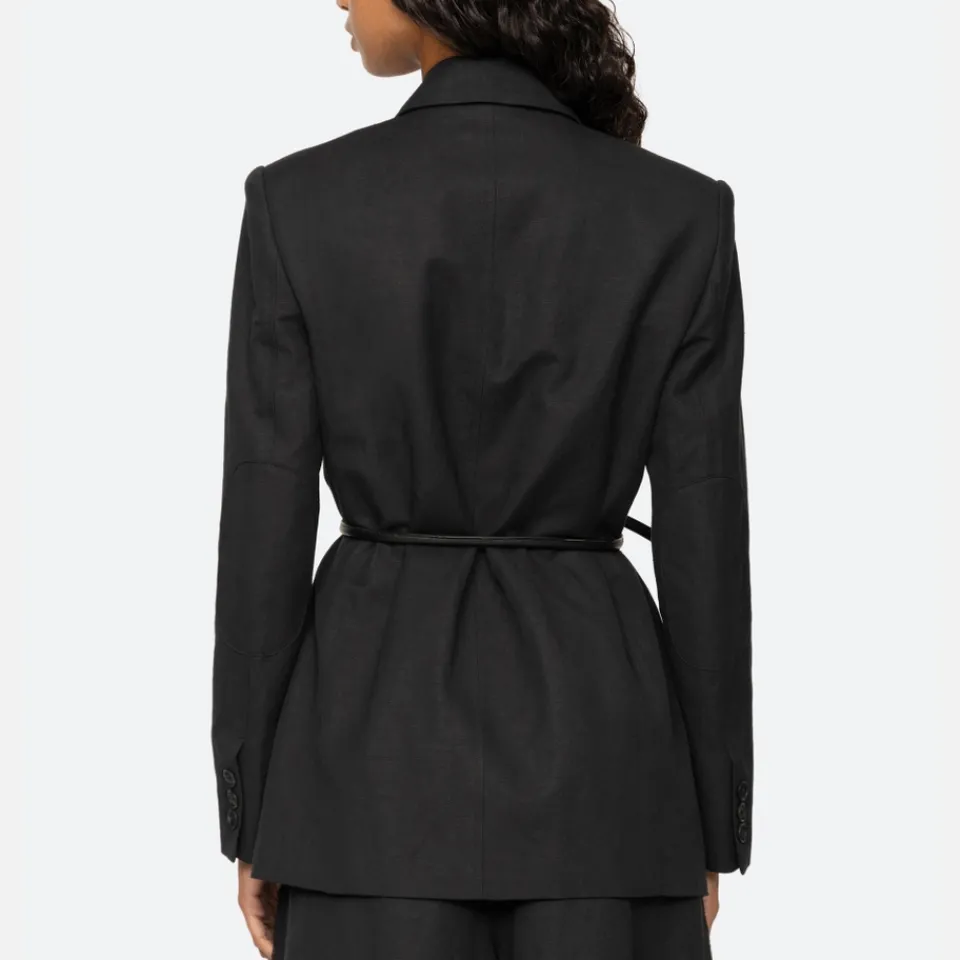 Jackets|Coats|Samsøe Samsøe Sea New York Lara Belted Cotton-Blend Jacket - M