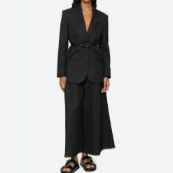 Jackets|Coats|Samsøe Samsøe Sea New York Lara Belted Cotton-Blend Jacket - M