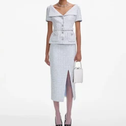 Dresses|Dresses|Anni Lu Self-Portrait Bouclé Midi Dress - UK 6