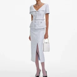 Dresses|Dresses|Anni Lu Self-Portrait Bouclé Midi Dress - UK 6