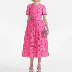 Dresses|Dresses|RIXO Self-Portrait Cotton-Blend Lace Midi Dress - UK 6