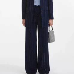 Trousers|Self-Portrait Crepe Wide Leg Trousers - UK 14